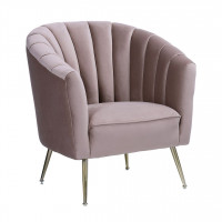 Manhattan Comfort AC056-BH Rosemont Blush and Gold Velvet Accent Chair
